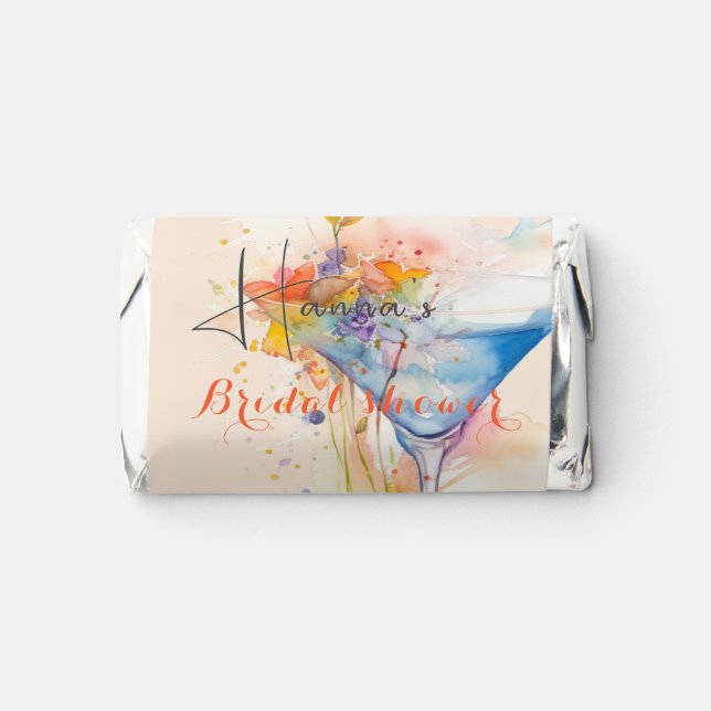 elegant floral  watercolour  Bridal shower  Hershey's Miniatures (Front)