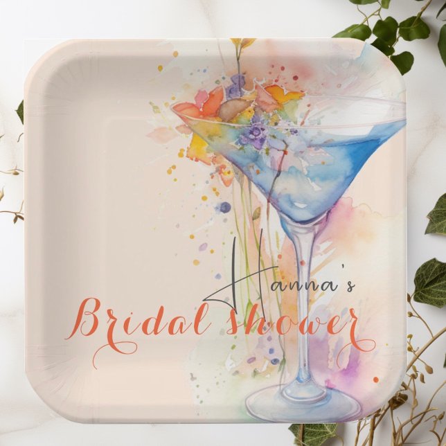 elegant floral  watercolour  Bridal shower  Paper Plates (Creator Uploaded)