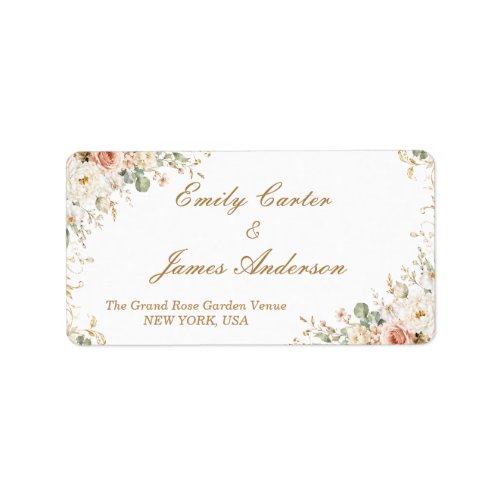 Elegant Floral Wedding Address Labels