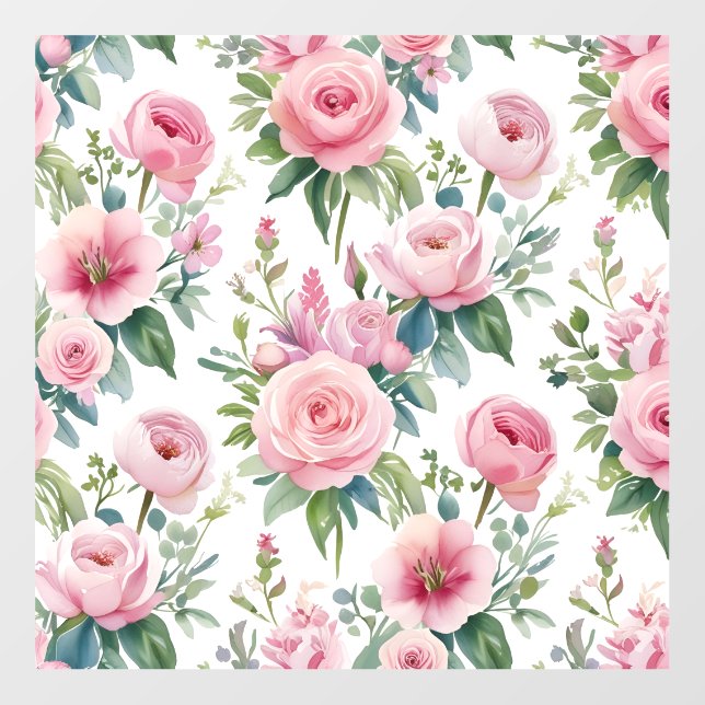 🌸 Elegant Floral Wedding Aisle Runner – Romantic  Floor Decals (Front)