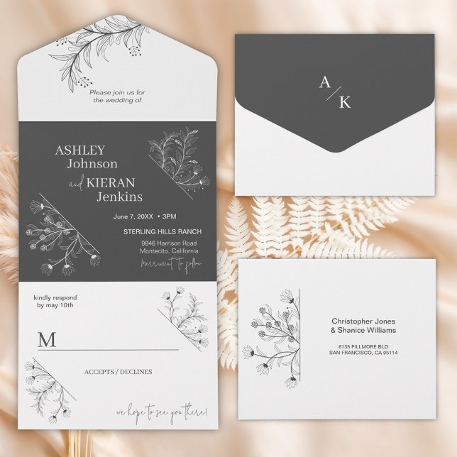 Elegant Floral Wedding All In One Invitation (Creator Uploaded)