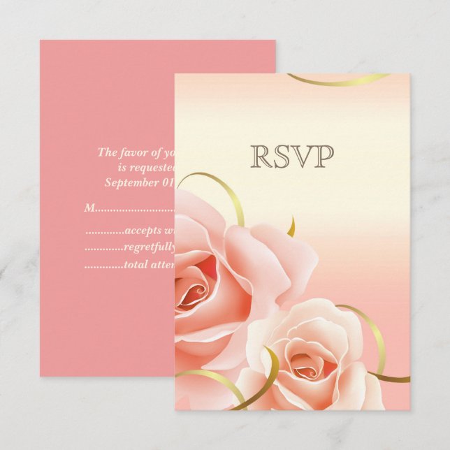Elegant Floral Wedding Anniversary RSVP Cards (Front/Back)