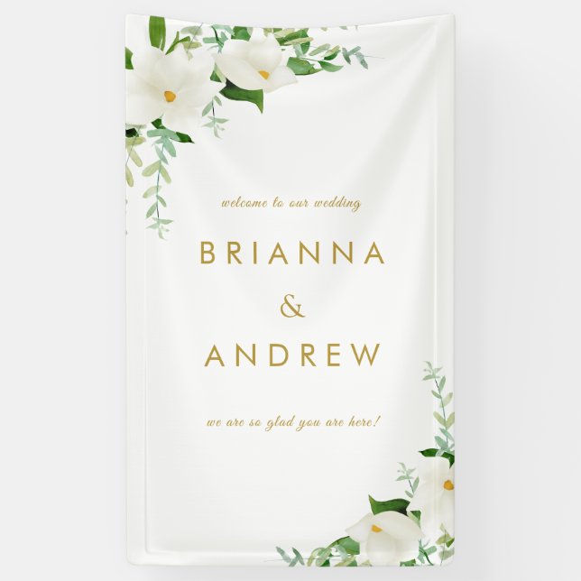 Elegant  Floral Wedding Banner (Vertical)