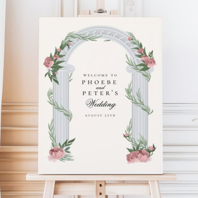 Elegant Floral Wedding Column Garden Wedding Foam Board (Creator Uploaded)