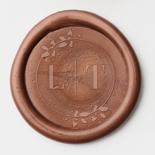 Elegant Floral Wedding Couple Monogram Wax Seal Stamp