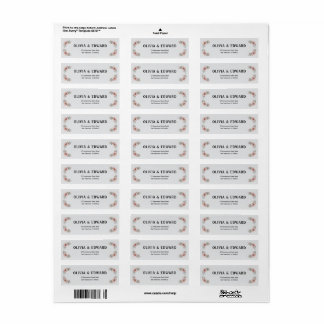 Elegant Floral Wedding Custom Address Label
