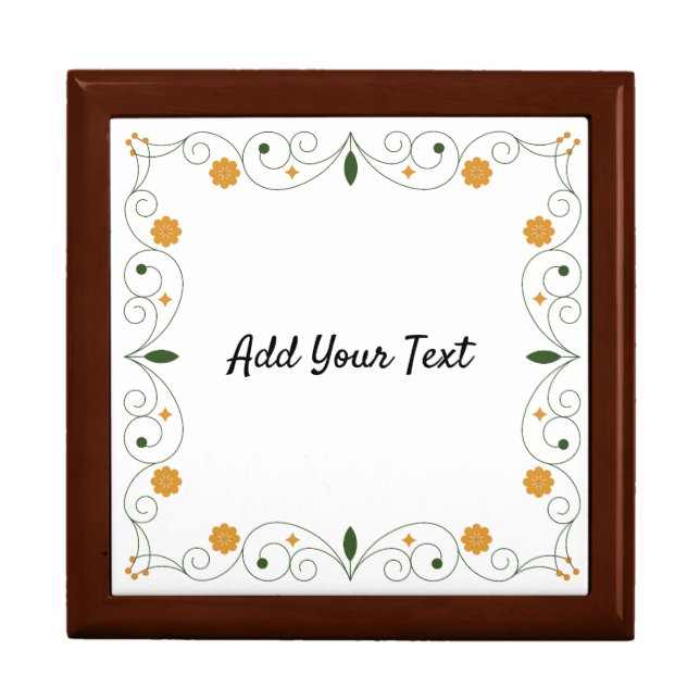 Elegant Floral Wedding Custom Jewerly Keepsake Gift Box (Front)