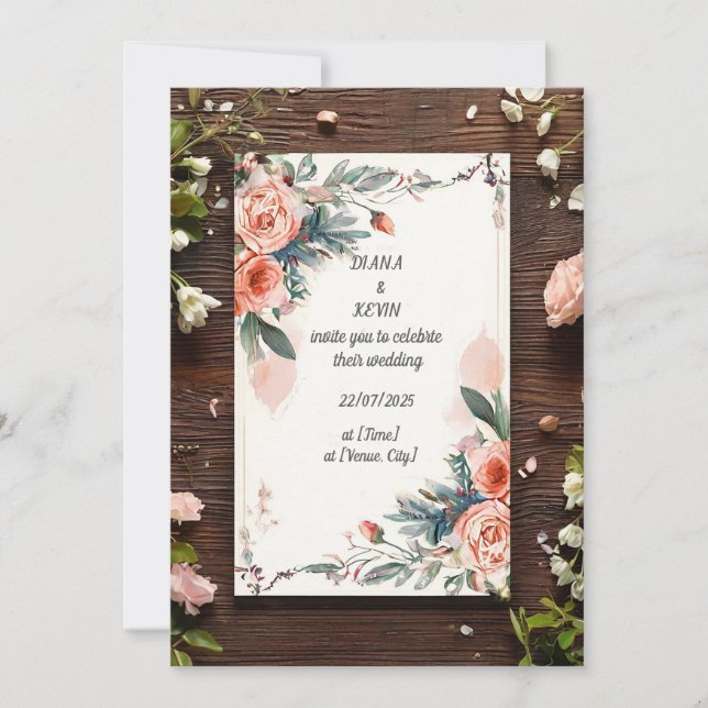 🌿 Elegant Floral Wedding Design 🌿 Invitation (Front)