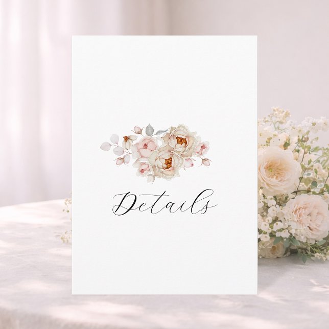Elegant Floral Wedding Details Card | Double-Sided (Creator Uploaded)