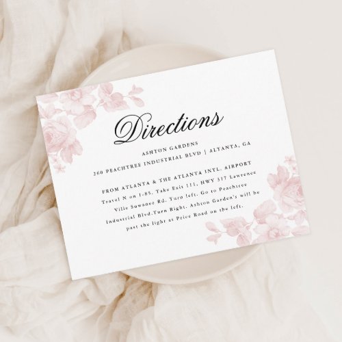 Elegant Floral Wedding Details Enclosure Card