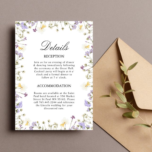 Elegant Floral Wedding Details Enclosure Card (Creator Uploaded)