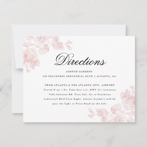 Elegant Floral Wedding Details Invitation