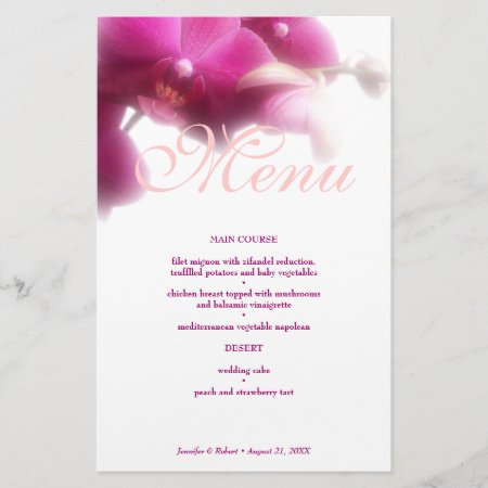 Elegant Floral Wedding Dinner Menu Card