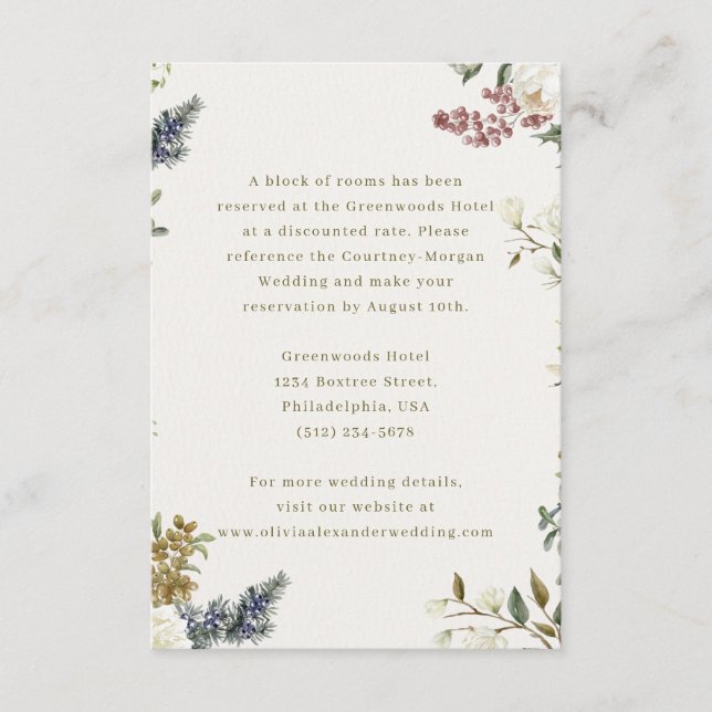 Elegant Floral Wedding Enclosure Card | Watercolor (Front)
