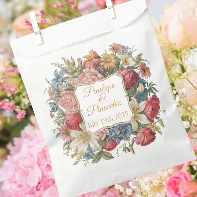 Elegant Floral Wedding Favor Bag (Creator Uploaded)