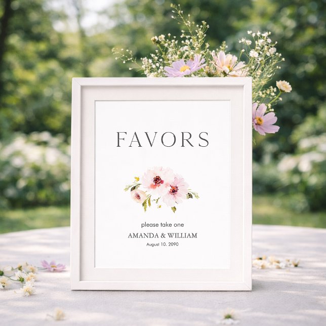 Elegant Floral Wedding Favor Sign (Creator Uploaded)