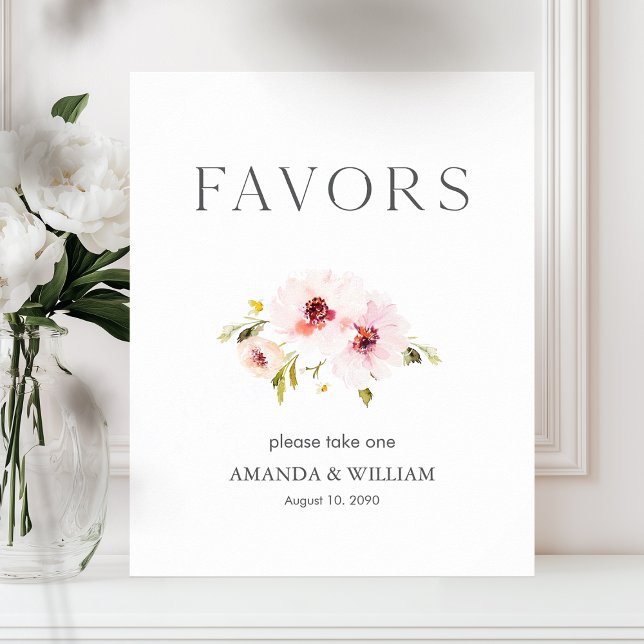 Elegant Floral Wedding Favor Sign (Creator Uploaded)