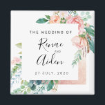 Elegant floral wedding favour magnet, wedding magnet<br><div class="desc">Celebrate in style with this gorgeous floral magnet,  perfect for a spring or outdoor bridal shower,  wedding or engagement party.</div>