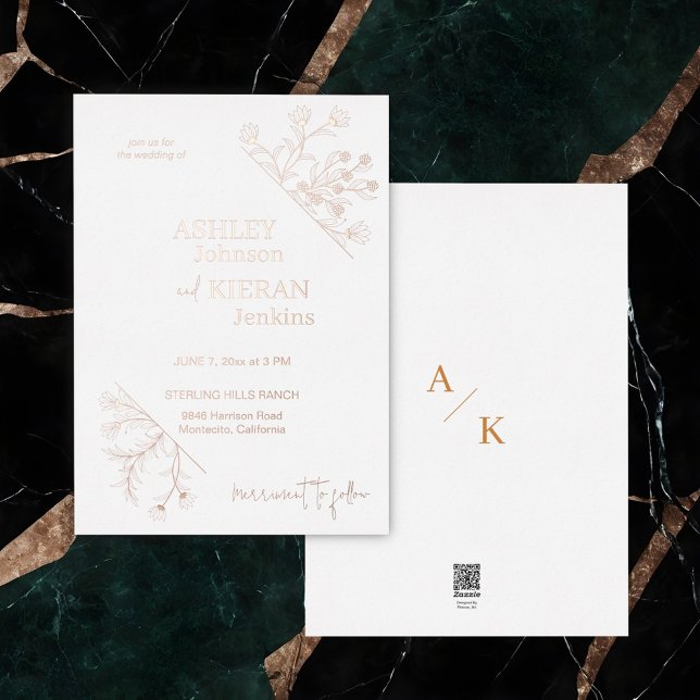 Elegant Floral Wedding Foil Invitation (Creator Uploaded)