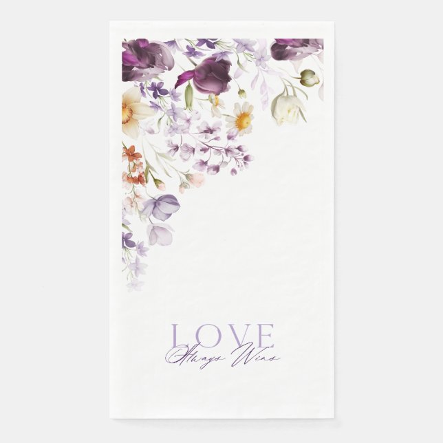 Elegant Floral Wedding Guest Towel  (Front)