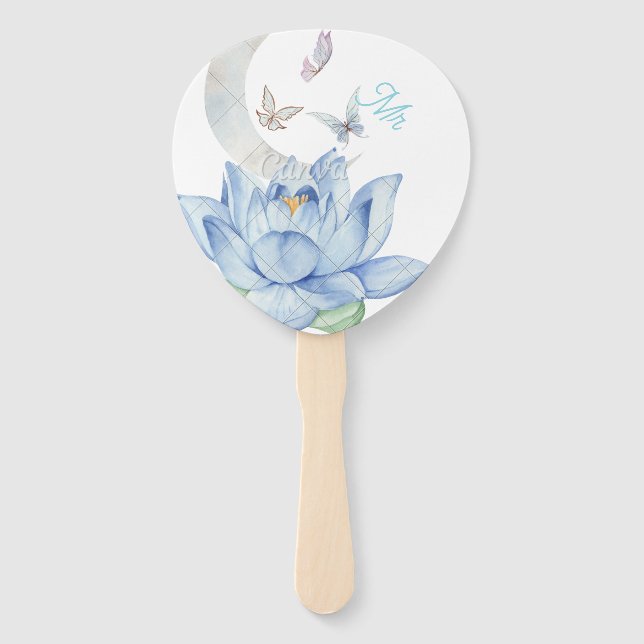 Elegant Floral Wedding Hand Fans – Mr & Mrs Set (Front)