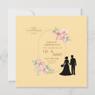 Elegant Floral Wedding Invitation 