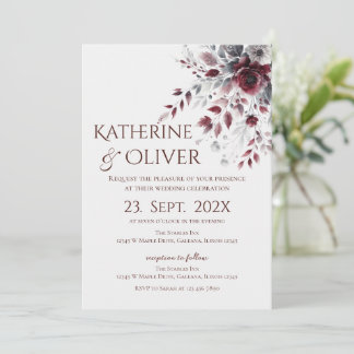 Elegant Floral Wedding Invitation