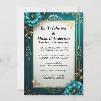 Elegant Floral Wedding Invitation