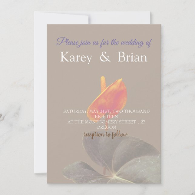Elegant Floral Wedding Invitation (Front)