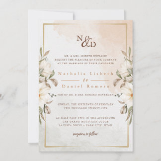 Elegant Floral Wedding Invitation