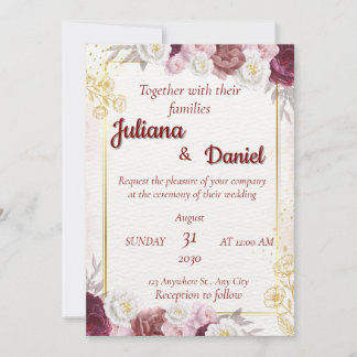 Elegant Floral Wedding Invitation