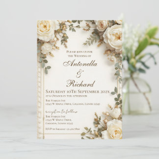 Elegant Floral Wedding Invitation