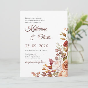 Elegant Floral Wedding Invitation