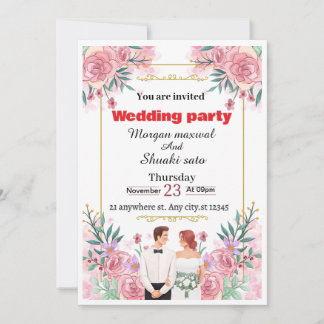 Elegant Floral Wedding Invitation