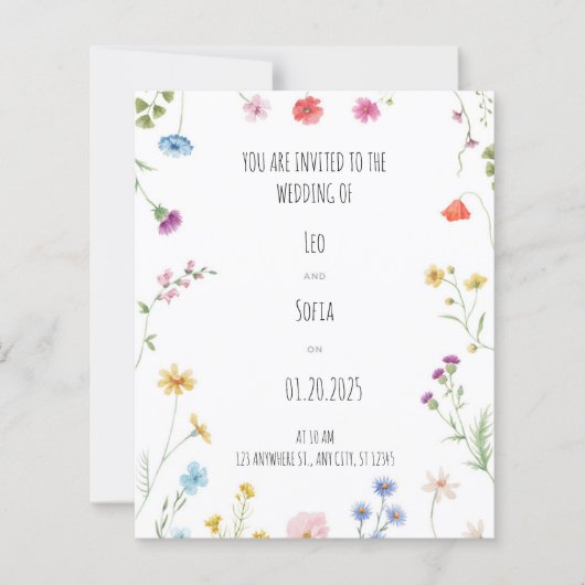 Elegant Floral Wedding Invitation (Front)
