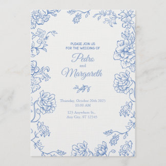 Elegant Floral Wedding Invitation 