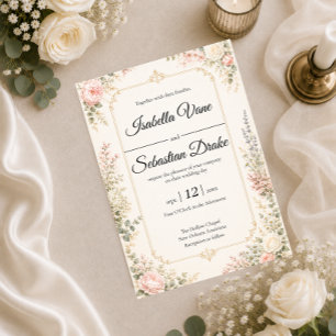 Elegant Floral Wedding Invitation