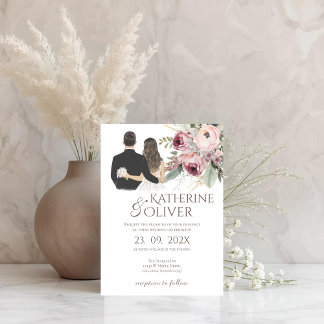 Elegant Floral Wedding Invitation