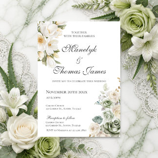 Elegant Floral Wedding Invitation