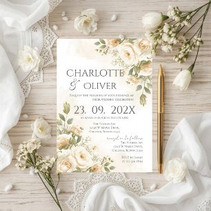 Elegant Floral Wedding Invitation