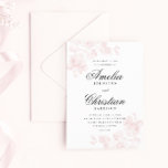 Elegant Floral Wedding  Invitation<br><div class="desc">This Vintage Floral Blush Pink Wedding Invitation features romantic rose botanicals,  script names and classic type. The soft florals make this invite feminine but not overly so. Perfect for a vintage inspired wedding,  outdoor garden wedding or a classic,  timeless wedding. Click the Edit button to customize this design.</div>