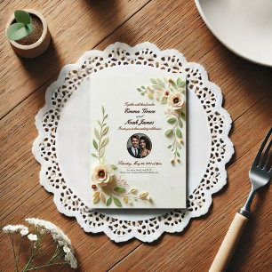 Elegant Floral Wedding Invitation