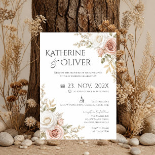 Elegant Floral Wedding Invitation