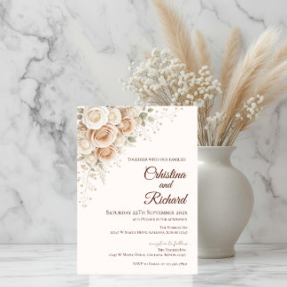 Elegant Floral Wedding Invitation