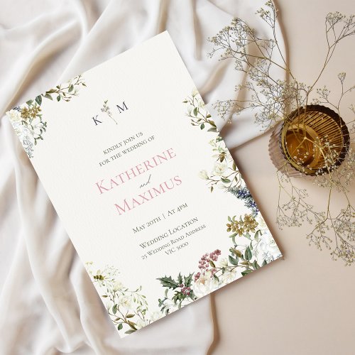 Elegant Floral Wedding Invitation