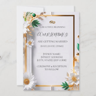 Elegant Floral Wedding Invitation