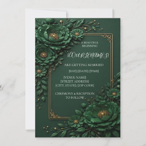Elegant Floral Wedding Invitation