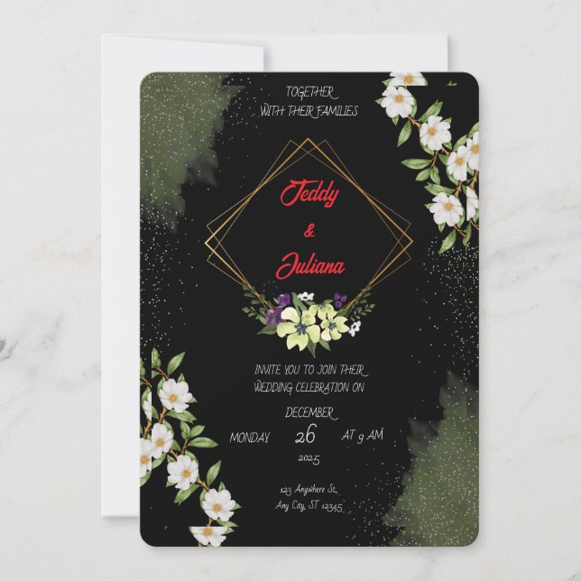 Elegant Floral Wedding Invitation (Front)