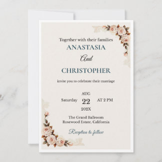 Elegant Floral Wedding Invitation