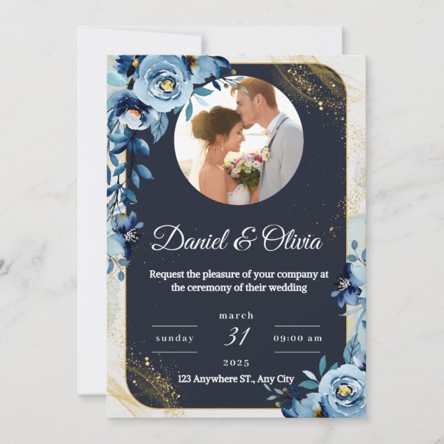 🌸 Elegant Floral Wedding Invitation 🌸 (Front)